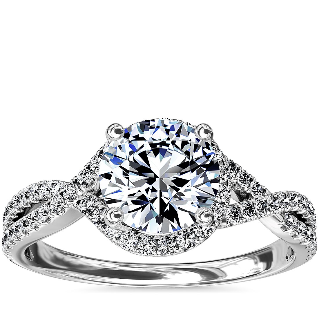 af Norm Regeringsforordning Twisted Halo Diamond Engagement Ring in 14k White Gold (1/3 ct. tw.) | Blue  Nile